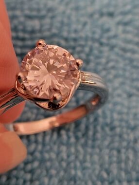 Classic Solitaire Round CZ Ring in Silver Size 8